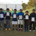 左から（三位佐野・佐伯）（優勝大野・小倉）（準優勝西島・谷）